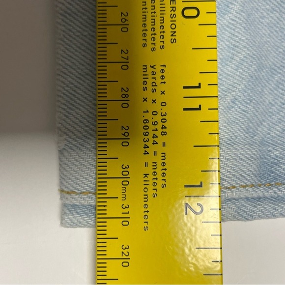 Forever 21 Low Rise Wide Leg Distressed Two Tone Denim Jeans Juniors 25 Waist - Picture 10 of 14